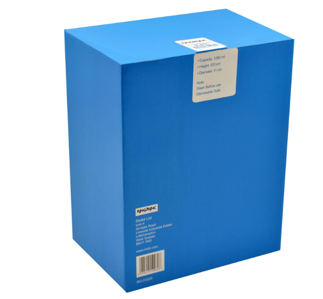 German Beer Stein Mug 1L | Large Dimpled Glass Tankard with Handle | Holds 2 Pints | Dishwasher Safe