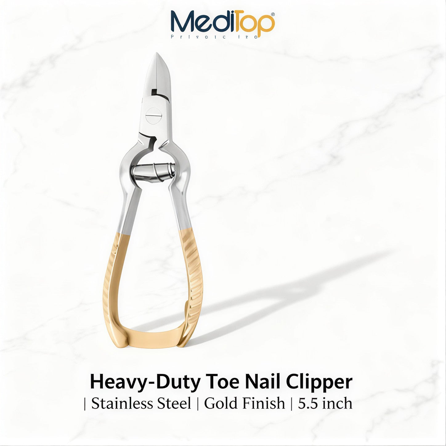 Heavy-Duty Toe Nail Clipper (5.5”) – Premium Stainless Steel with Gold Grip