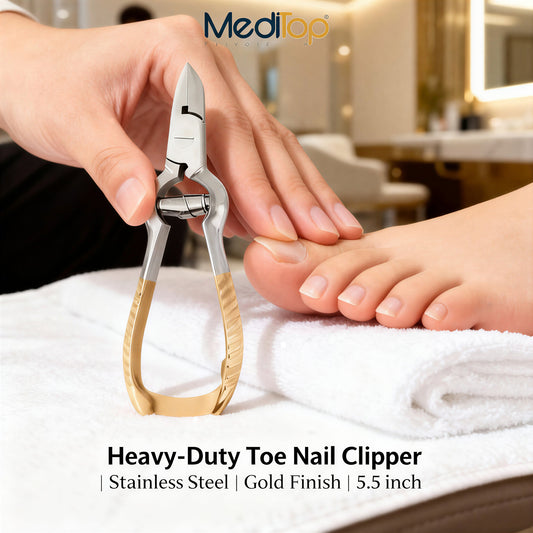 Heavy-Duty Toe Nail Clipper (5.5”) – Premium Stainless Steel with Gold Grip