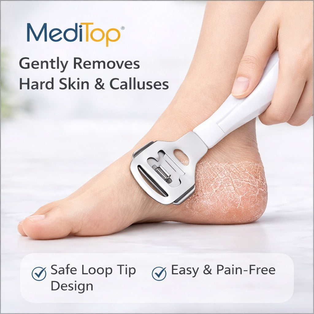 Meditop Callus Remover Foot File – Pedicure Tool with 20 Blades