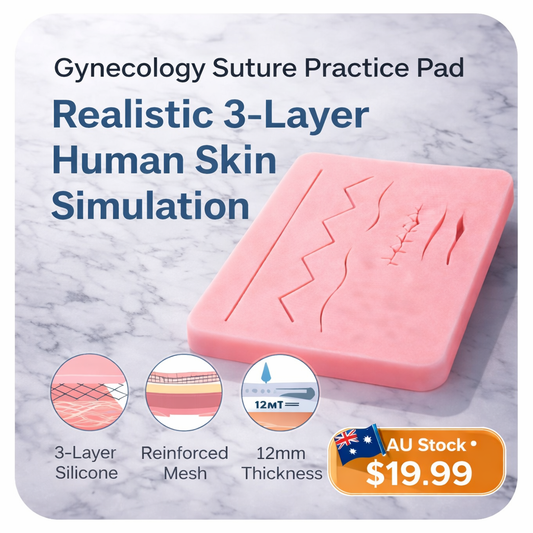 Gynecology Suture Practice Pad – Realistic 3-Layer Human Skin Silicone Model for Medical & Vet Students
