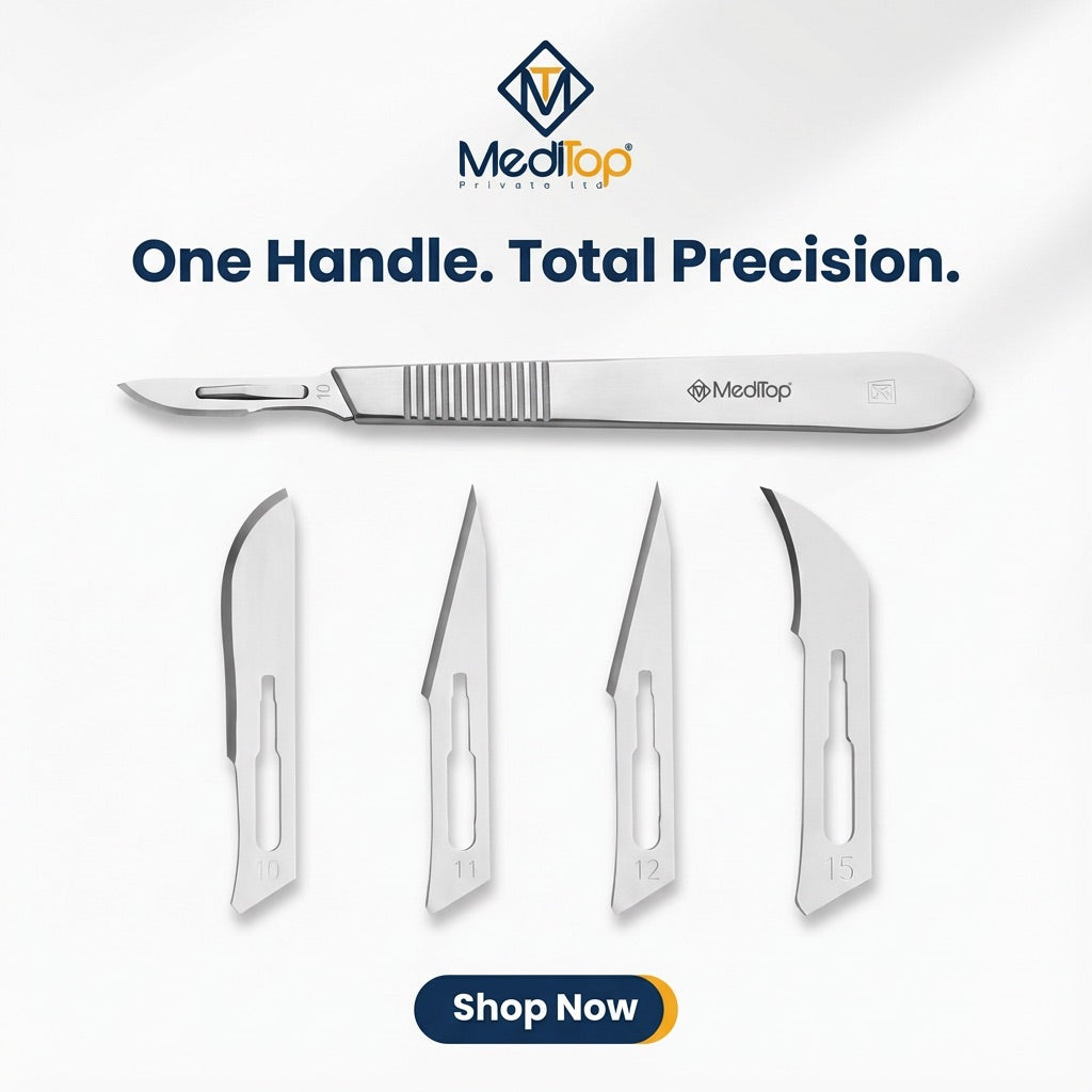 Meditop Scalpel Handle No.3 with Sterile Blades (#10, #11, #12, #15)