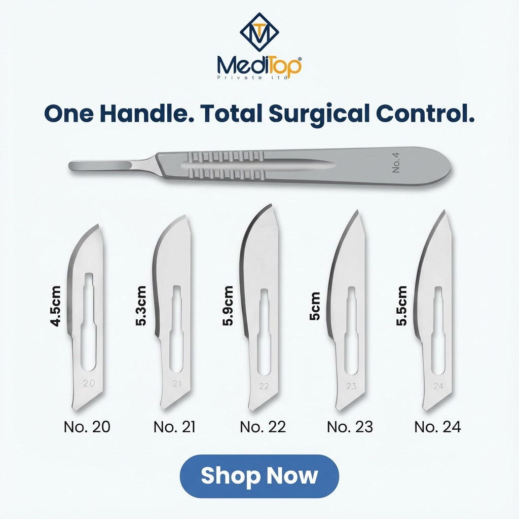 Meditop Scalpel Handle No.4 with Sterile Blades (#20–#24)