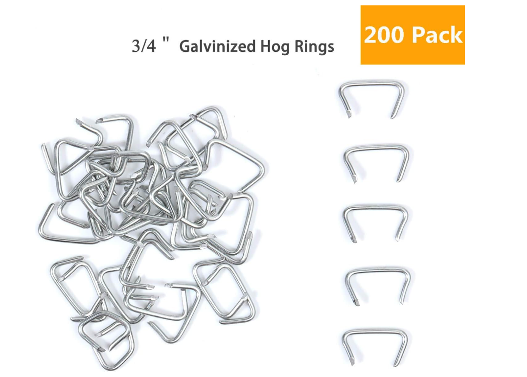 Upholstery Hog Ring Pliers Kit – Straight Hog Ring Plier + 200 Galvanised Hog Rings | Car Seat Repair
