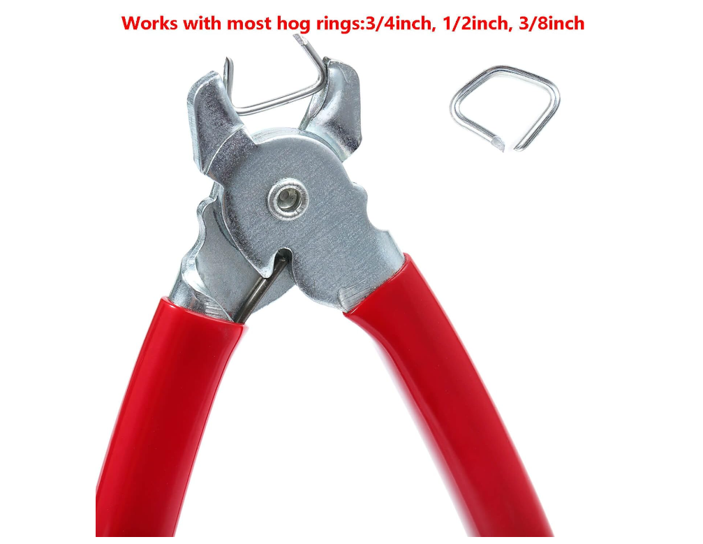 Upholstery Hog Ring Pliers Kit – Straight Hog Ring Plier + 200 Galvanised Hog Rings | Car Seat Repair