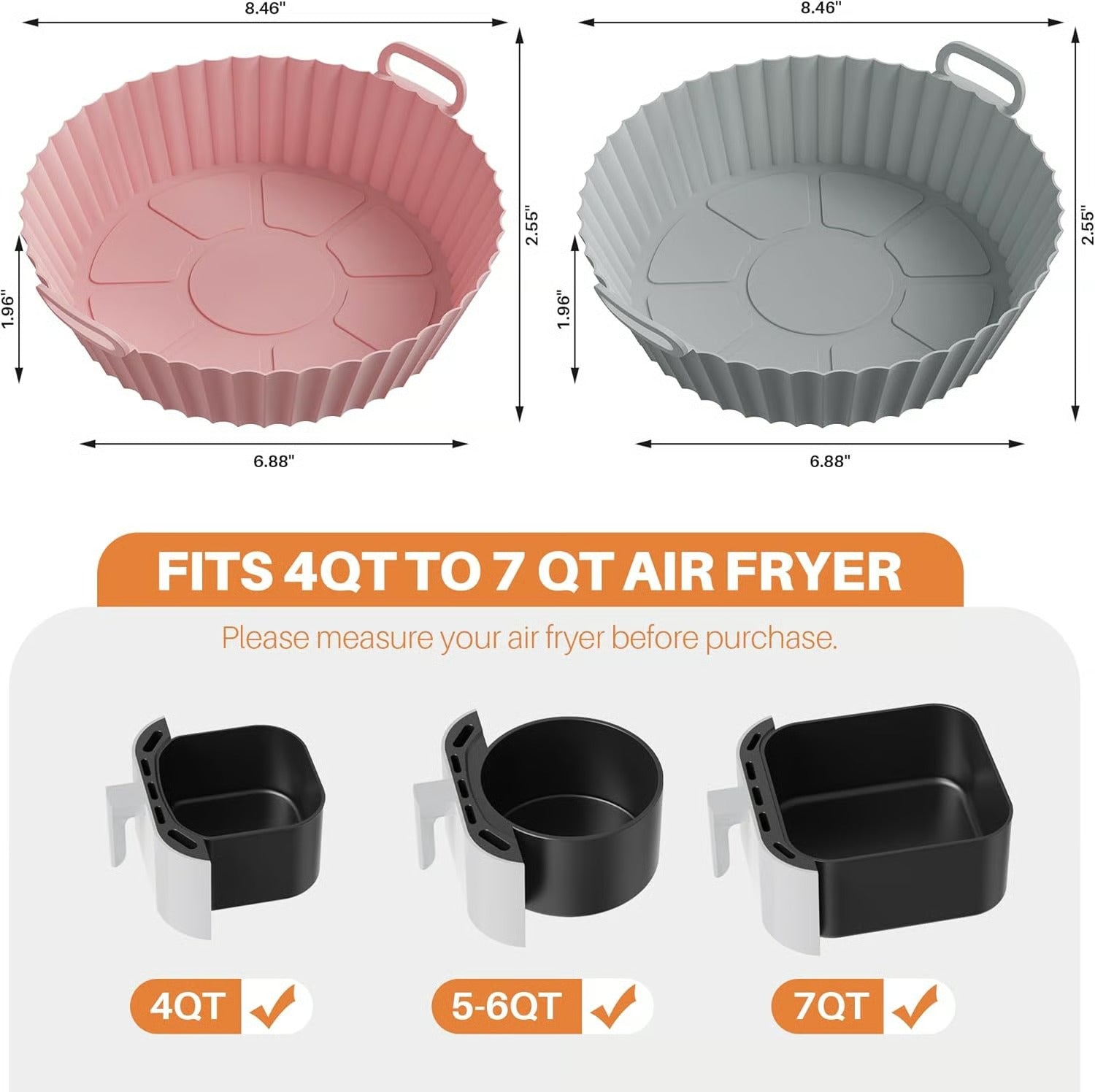 Reusable Silicone Air Fryer Liner — Non-Stick, Easy Clean, BPA Free | 5 Colours