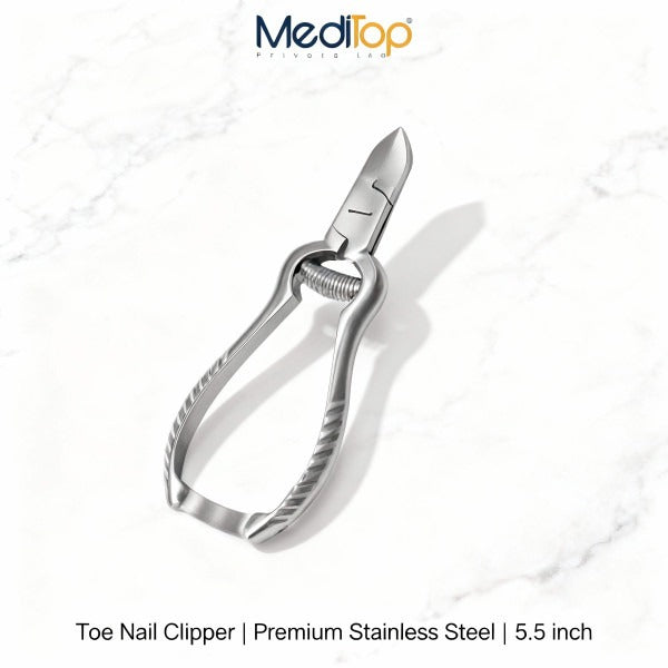 Meditop Heavy-Duty Toenail Clipper (5.5”) For Thick & Ingrown Nails | Surgical-Grade Steel