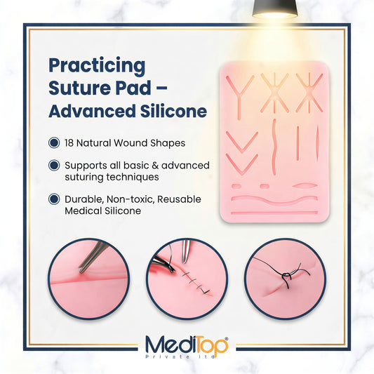 3-Layer Suture Practice Pad – Medical & Veterinary Training Silicone Skin Model (Self-Healing, 12mm)