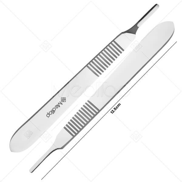 Meditop Surgical Scalpel Handle No. 3 with Sterile Blades (#10, #11, #12, #15) | Stainless Steel Reusable Handle